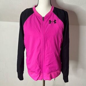 Under Armour Pink Black Zip Up Jacket Size Large